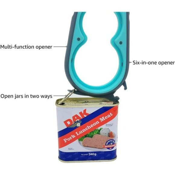 Jar Opener Bottle Opener and Can Opener for Weak hands Seniors Blue and Grey - Picture 4 of 7